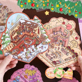 Holiday Tour Finish Series DIY 3D Scene Stickers — 4 Cute Miniature Travel Scenes